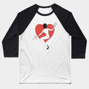 Lady balloon heart Baseball T-Shirt